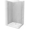 Mexen Pretoria Duo cabine de douche battante 80 x 70 cm, transparent, chrome + receveur plat - 852-080-070-01-02-4010