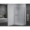 Mexen Pretoria Cabine de douche pivotante Duo 90 x 80 cm, transparente, chrome + receveur plat - 852-090-080-01-02-4010