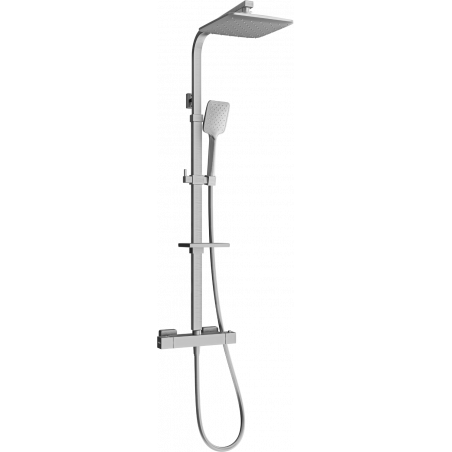 Mexen CQ62 set de douche exposé avec douche à effet pluie et robinet thermostatique, gris pistolet brossé - 772506295-66