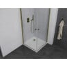 Mexen Pretoria Duo cabine de douche pivotante 70 x 70 cm, transparente, or + receveur plat - 852-070-070-50-02-4010G