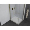 Mexen Pretoria Duo cabine de douche pivotante 80 x 70 cm, transparent, dorée + receveur Flat - 852-080-070-50-02-4010G