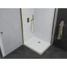 Mexen Pretoria Duo cabine de douche pivotante 90 x 80 cm, transparent, or + receveur Flat - 852-090-080-50-02-4010G