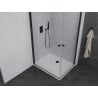 Mexen Pretoria Duo cabine de douche pivotante 80 x 70 cm, transparent, noir + receveur Flat - 852-080-070-70-02-4010B