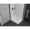 Mexen Pretoria Duo cabine de douche pivotante 90 x 80 cm, transparente, noire + receveur Flat - 852-090-080-70-02-4010B
