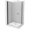 Mexen Pretoria Duo cabine de douche pivotante 90 x 80 cm, transparente, noire + receveur Flat - 852-090-080-70-02-4010B
