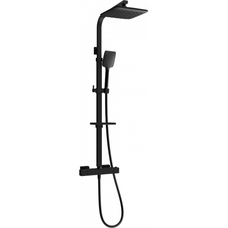 Mexen CQ62 ensemble de douche en surface avec colonne de douche et robinet thermostatique, noir - 772506295-70