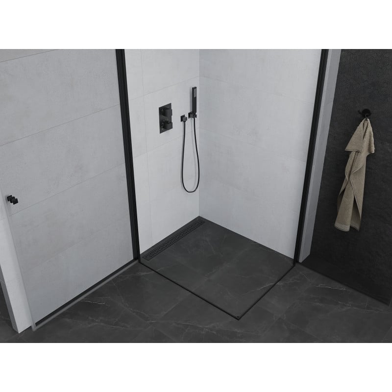 Mexen Pretoria Duo cabine de douche pivotante 100 x 90 cm, transparent, noir - 852-100-090-70-00-02