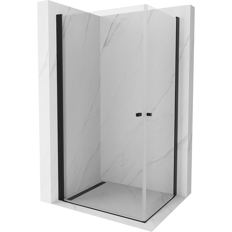 Mexen Pretoria Duo cabine de douche pivotante 100 x 90 cm, transparent, noire - 852-100-090-70-00-02