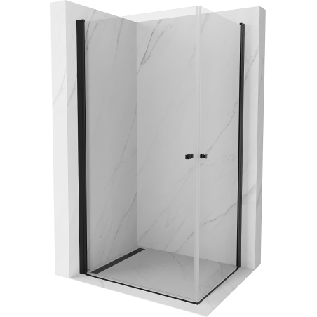 Mexen Pretoria Duo cabine de douche pivotante 100 x 90 cm, transparent, noir - 852-100-090-70-00-02