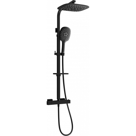 Mexen CQ22 ensemble de douche en saillie avec douche de tête et mitigeur thermostatique, noir - 772502295-70