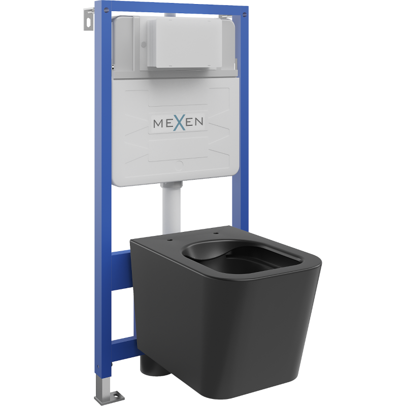 Mexen Teo ensemble encastré WC bâti-support Fenix Slim avec cuvette WC, noir mat - 6103385XX85