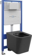 Mexen ensemble WC encastré châssis Fenix Slim avec cuvette WC Teo, noir mat - 6103385XX85