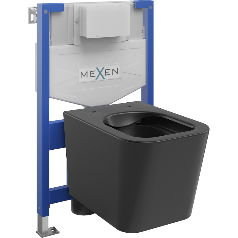 Mexen ensemble encastré WC châssis Fenix XS-F avec cuvette WC Teo, noir mat - 6803385XX85