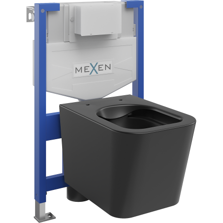 Ensemble WC encastré Mexen châssis Fenix XS-F avec cuvette WC Teo, noir mat - 6803385XX85