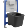 Ensemble WC encastré Mexen châssis Fenix XS-F avec cuvette WC Teo, noir mat - 6803385XX85