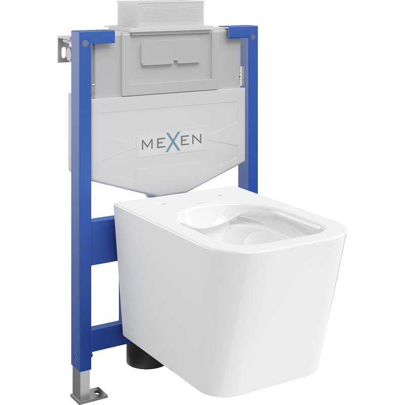 Mexen Teo ensemble encastrable WC châssis Fenix XS-U avec cuvette WC, blanc brillant - 6853385XX00