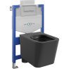 Ensemble WC encastré Mexen Fenix XS-U avec cuvette WC Teo, noir mat - 6853385XX85
