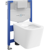 Ensemble WC encastré Mexen châssis Fenix XS-F avec cuvette WC Teo, blanc brillant - 6803385XX00