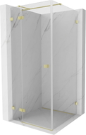 Mexen Lunar T cabine de douche pivotante gauche 100 x 100 cm, transparent, doré brossé - 834T-100-100-55-00-L
