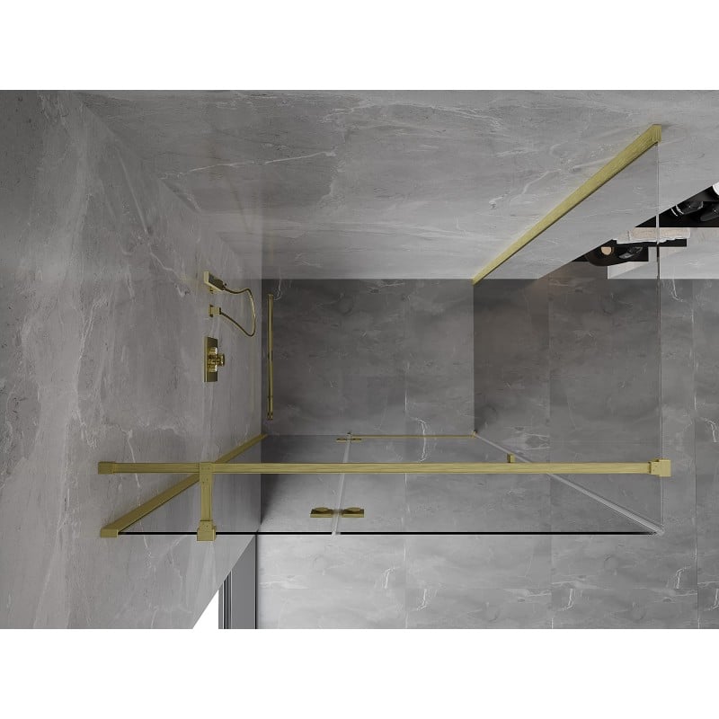 Mexen Mist-H T cabine de douche pivotante gauche 115 x 120 cm, transparent, or brossé - 8A5T-115-120-55-00-L