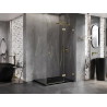 Mexen Lunar T cabine de douche battante droite 75 x 80 cm, transparent, or brossé - 834T-075-080-55-00-P