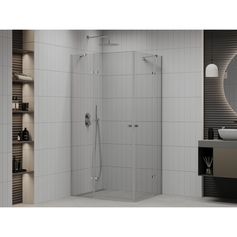 Mexen Roma Duo cabine de douche pivotante 90 x 70 cm, transparent, chromé - 854-090-070-02-00