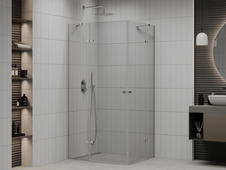 Mexen Roma Duo cabine de douche pivotante 100 x 80 cm, transparent, chrome - 854-100-080-02-00