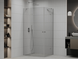 Mexen Roma Duo cabine de douche pivotante 110 x 110 cm, transparent, chrome - 854-110-110-02-00