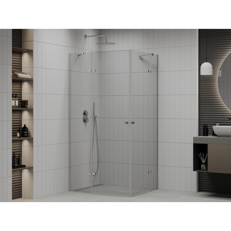 Mexen Roma Duo cabine de douche battante 120 x 100 cm, transparent, chrome - 854-120-100-02-00