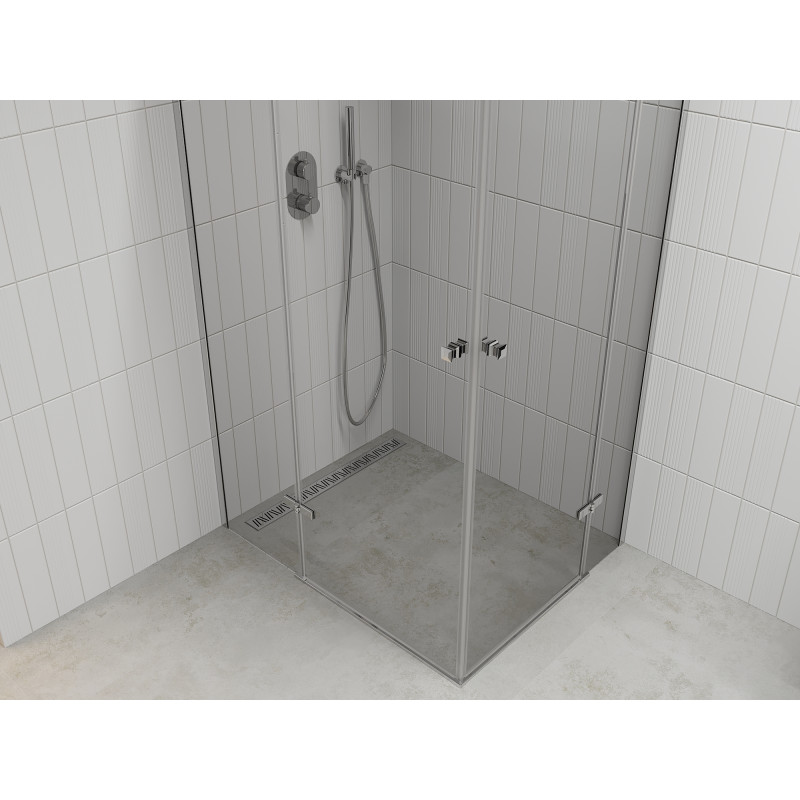 Mexen Roma Duo cabine de douche battante 120 x 100 cm, transparent, chrome - 854-120-100-02-00