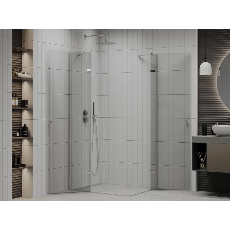 Mexen Roma Duo cabine de douche pivotante 120 x 110 cm, transparent, chrome - 854-120-110-02-00
