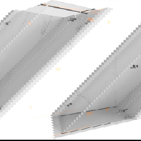 Mexen Lunar T cabine de douche pivotante droite 75 x 100 cm, transparent, or rose - 834T-075-100-60-00-P