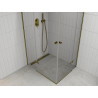 Mexen Roma Duo cabine de douche pivotante 90 x 80 cm, transparente, dorée - 854-090-080-50-00-02