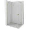 Mexen Roma Duo cabine de douche à porte battante 90 x 80 cm, transparent, dorée - 854-090-080-50-00-02