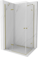 Mexen Roma Duo cabine de douche pivotante 90 x 80 cm, transparente, dorée - 854-090-080-50-00-02