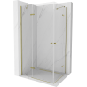 Mexen Roma Duo cabine de douche battante 100 x 90 cm, transparent, or - 854-100-090-50-00-02