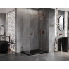Mexen Lunar T cabine de douche battante droite 85 x 90 cm, transparent, or rose - 834T-085-090-60-00-P