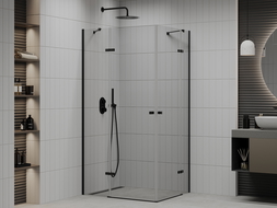 Mexen Roma Duo cabine de douche pivotante 80 x 70 cm, transparent, noire - 854-080-070-70-00-02