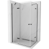 Mexen Roma Double cabine de douche pivotante 90 x 80 cm, transparente, noire - 854-090-080-70-00-02