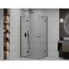 Mexen Roma Duo cabine de douche pivotante 100 x 90 cm, transparente, noire - 854-100-090-70-00-02