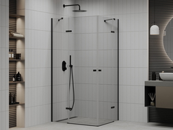 Mexen Roma Duo cabine de douche pivotante 100 x 90 cm, transparente, noire - 854-100-090-70-00-02