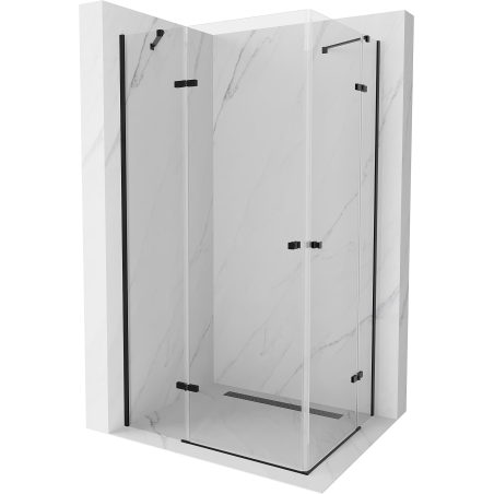 Mexen Roma Duo cabine de douche pivotante 100 x 90 cm, transparente, noire - 854-100-090-70-00-02