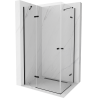 Mexen Roma Duo cabine de douche pivotante 100 x 90 cm, transparente, noire - 854-100-090-70-00-02
