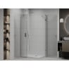 Mexen Roma Duo cabine de douche pivotante 80 x 70 cm, transparent, chromé + receveur de douche Flat - 854-080-070-01-02-4010