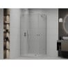 Mexen Roma Duo cabine de douche pivotante 80 x 70 cm, transparent, chromé + receveur de douche Flat - 854-080-070-01-02-4010
