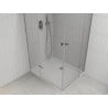 Mexen Roma Duo cabine de douche pivotante 80 x 70 cm, transparent, chromé + receveur de douche Flat - 854-080-070-01-02-4010