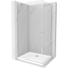 Mexen Roma Duo cabine de douche pivotante 80 x 70 cm, transparent, chrome + receveur plat - 854-080-070-01-02-4010