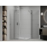 Mexen Roma Duo cabine de douche pivotante 100 x 90 cm, transparent, chromé + receveur plat - 854-100-090-01-02-4010