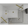 Mexen Roma Duo cabine de douche à charnière 80 x 70 cm, transparent, or + receveur Plat - 854-080-070-50-02-4010G