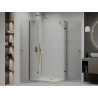 Mexen Roma Duo cabine de douche pivotante 90 x 80 cm, transparent, dorée + receveur plat - 854-090-080-50-02-4010G